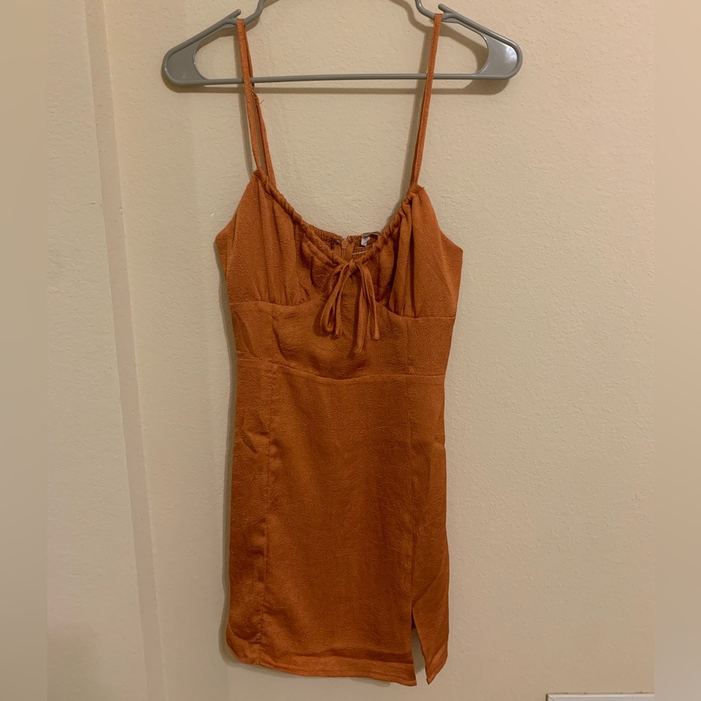 Bailey Rose Rust Satin Mini Dress